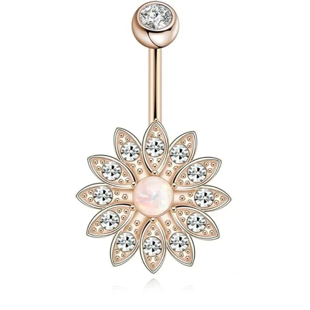 Piercing za popek rose barve rožica